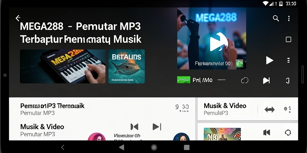 Tampilan antarmuka MEGA288 yang elegan dan fungsional untuk Pemutar MP3.