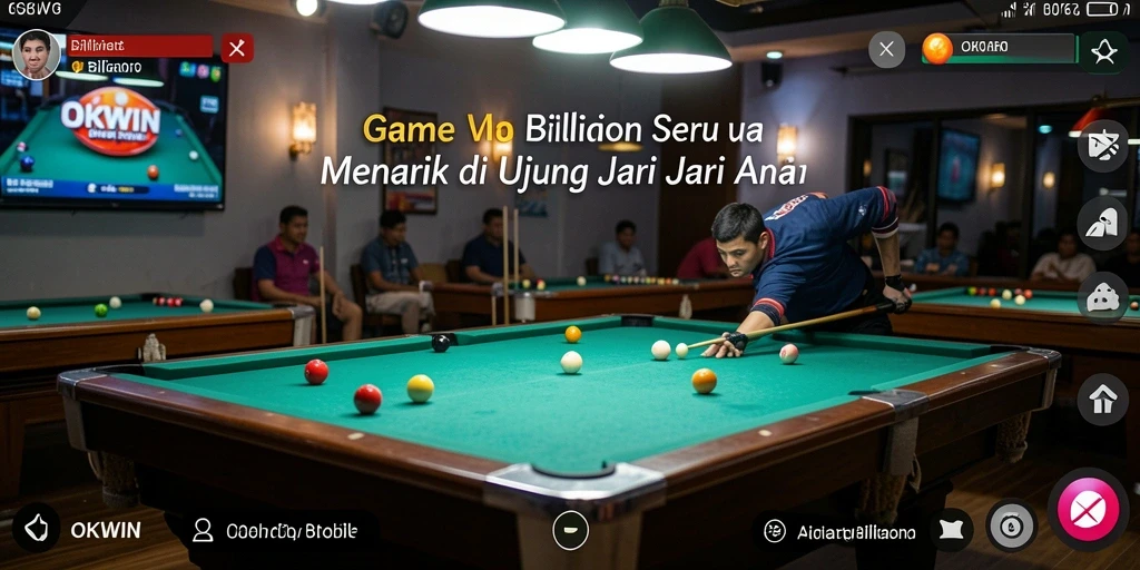 Tampilan antarmuka menarik dari game Billiard OKWIN.