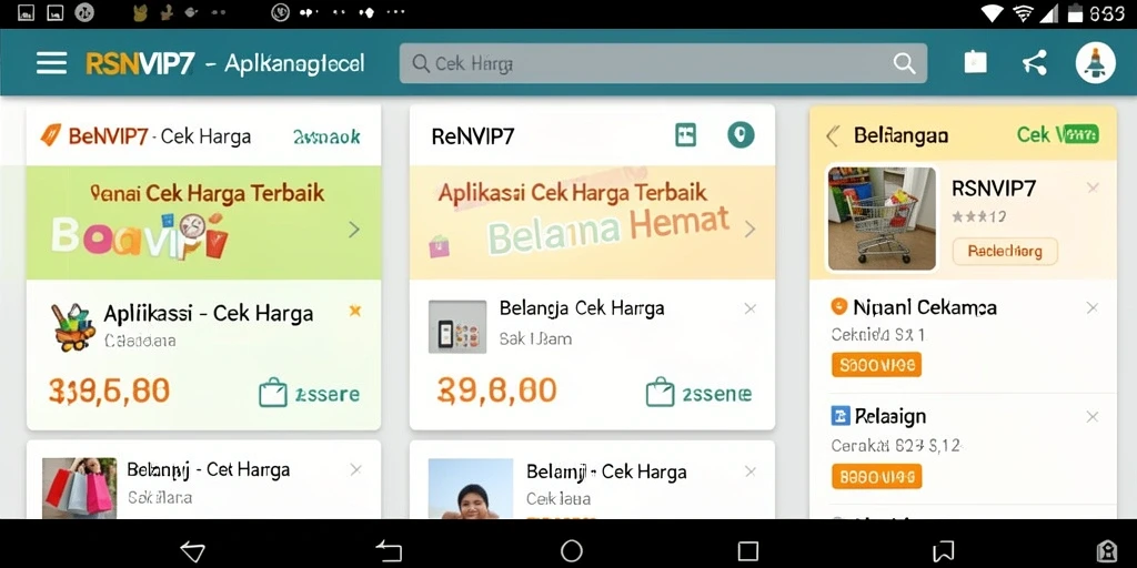 Antarmuka utama RSNVIP7 menampilkan fitur pencarian harga produk.
