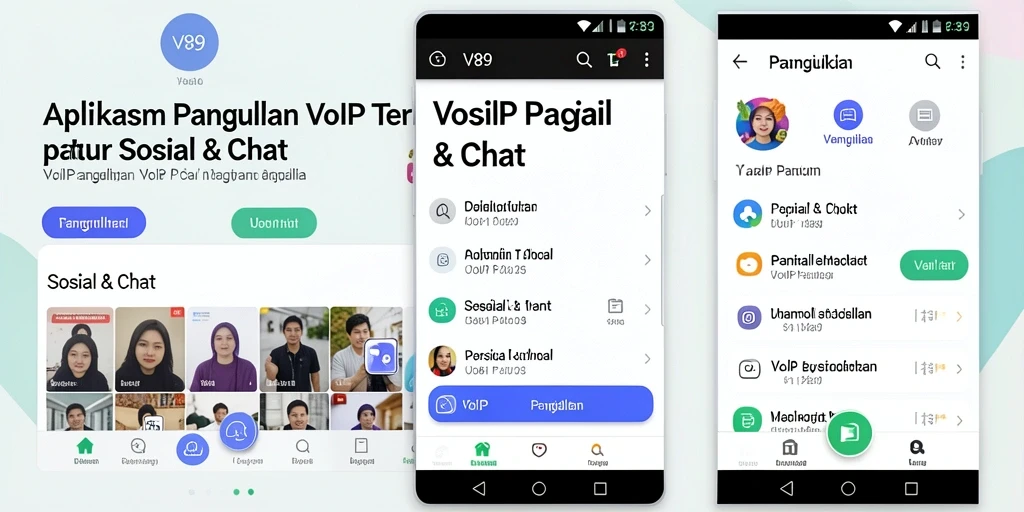 Antarmuka pengguna V89 yang intuitif untuk panggilan VoIP.